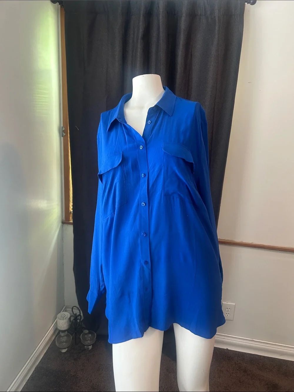 Talbots Royal Blue Button-Front Women's top